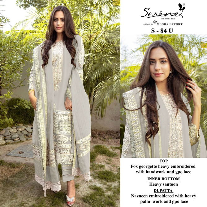 S 84 R To U By Serine Georgette Pakistani Suits Catalog